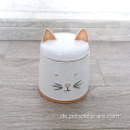 Haustier liefert weiße Keramikkatze -Formbehälter